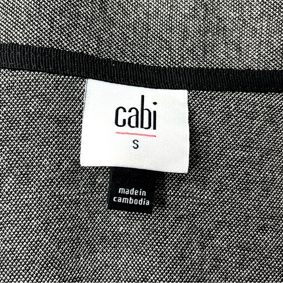Cabi Houndstooth Woven Knit Relaxed Open Front Cardigan Size S Black Grey White - Picture 11 of 12